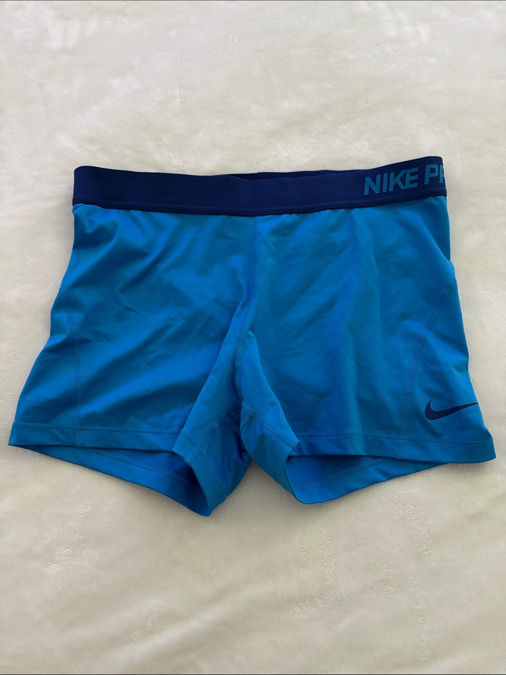 Nike Blue Athletic Performance Shorts with Navy Waistband